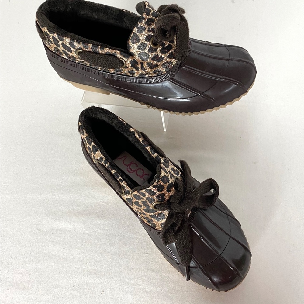 NIB Leopard Bling Brown Duck Boots from “Sugar” Only 7 pair left from 2 dozen!